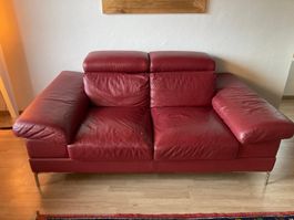 Ledersofa Novecento rot 2er Sitz, guter Zustand
