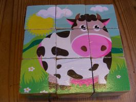 herziges Würfel Puzzle von "playtive", Holz, Sujet "Tiere"
