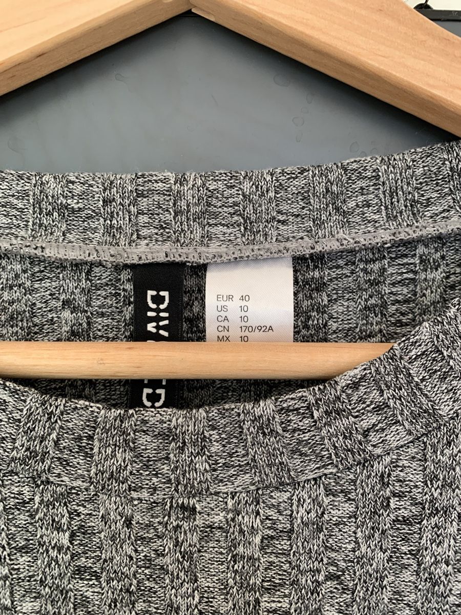 H&M Kleider: H&M Rippchenkleid Gr. 40 Strickkleid Herbstkleid grau – Gebraucht aus Zürich von cla_qxx8 1