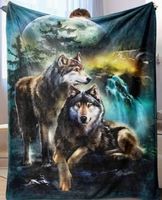 Kuschel Decke mit Wolf 150x195cm