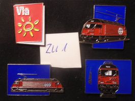 4 Teiliges SBB Pin Set - Via und Loks  (ZU1)