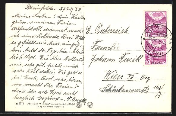 Cartoline postali: AK Rheinfelden, Blick auf das Sanatorium – Usato da Berlin venduto da bartko-reher 1