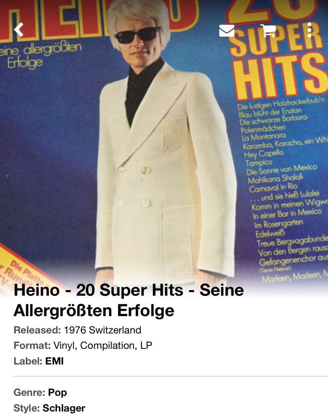 Dischi in vinile: Vinyl-Sammlung -  Heino – Usato da Döttingen venduto da zha_xh2w 2