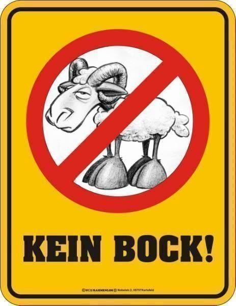 Schilder: Schild - Kein Bock – Neu und originalverpackt aus Ennetbürgen von open24shop