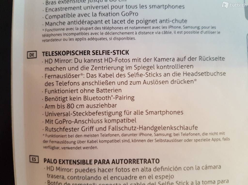 Staffe: Selfie Stick Mirror von cellularline – Nuovo e nell'imballaggio originale da Zug venduto da coramo 2