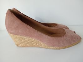 Navyboot Keilpumps Espadrilles Gr. 38 Wildleder Rosa / Taupe