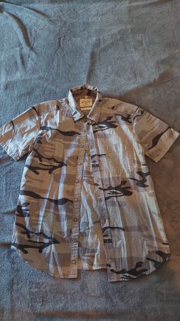 Angelo Litrico Hemd Camouflage kurzarm Grösse M Baumwolle