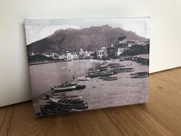 Leinwanddruck: Italienische Küstenstadt 28 x 15 cm. NEU!