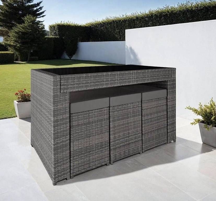 Set di tavolo e panche: Aluminium Rattan Barset grau – Nuovo e nell'imballaggio originale da Biel/Bienne venduto da Alayy 2