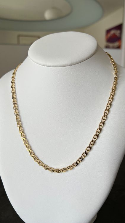 Collier Ras-du-cou Plaqué Or Jaune – Qualité Poinçon, 39,5 Cm, Zirconiums Blancs (1,5mm)