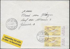 1949 Brief AERO F45 PAAR selten o SG - CH.-de Fonds ab 1.-