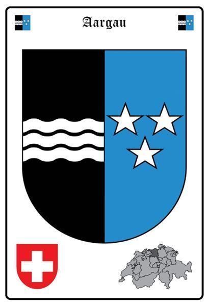 Insegne: Blechschild-WAPPEN AARGAU – Nuovo e nell'imballaggio originale da Rupperswil venduto da big-one-sale