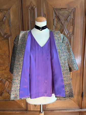 VINTAGE-SET / Jacke + Top / 100% Seide Zustand: Neu  Gr. L