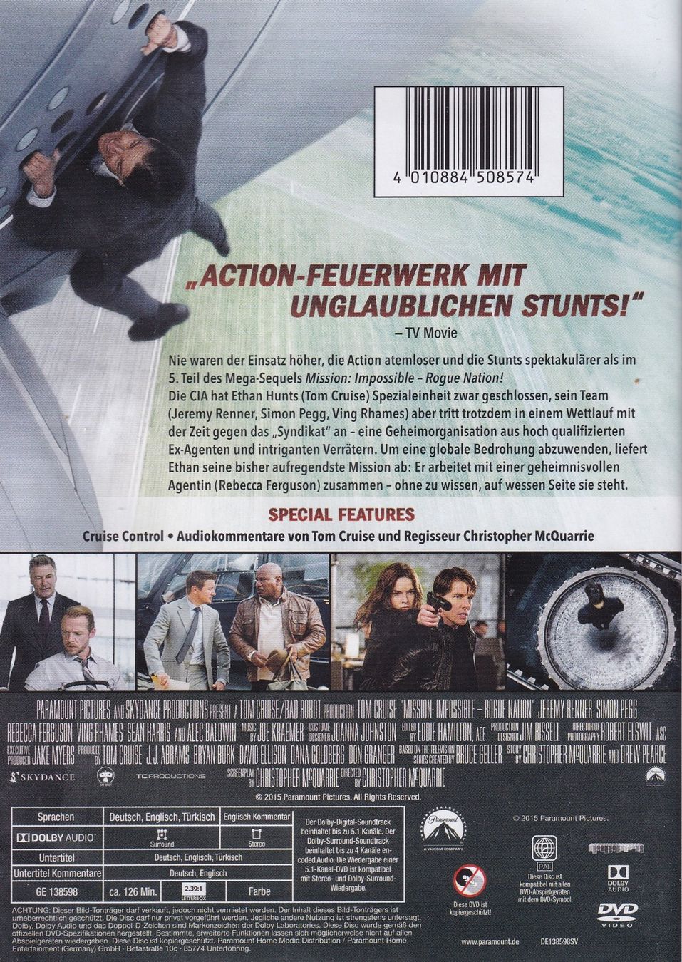 Tutti i DVDs: DVD ab Fr. 1.--, Mission Impossible- Rogue Nation – Usato da Lausen venduto da Mondeo10628 1