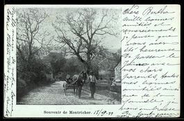 AK Montricher, Route avec attelage