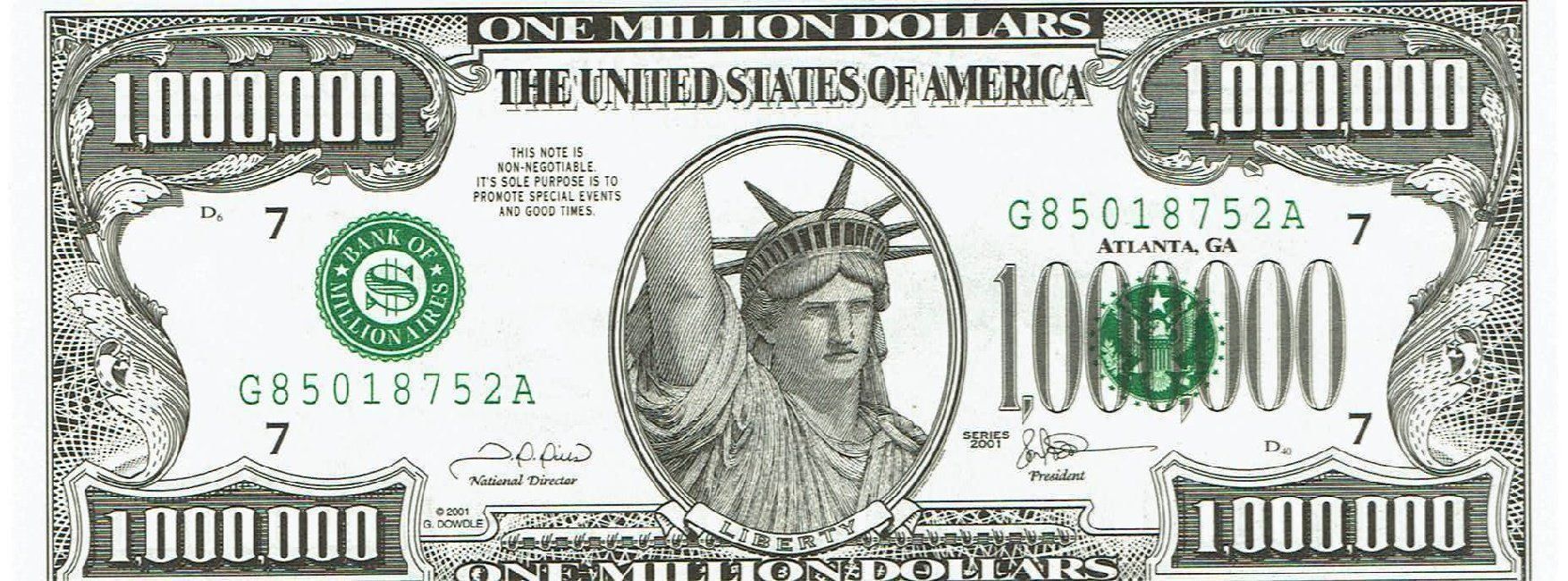 Banconote: USA 1 Million Dollar, Testnote,UNZ,Serie 2001 – Nuovo (secondo la descrizione) da Steffisburg venduto da ber_8htf