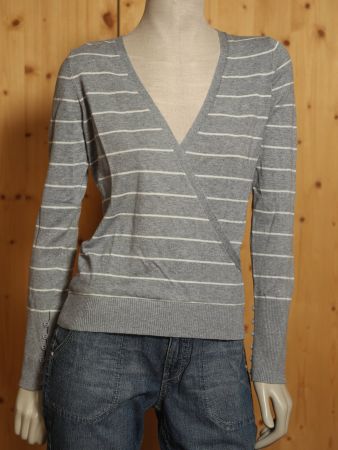ESPRIT Pullover, h'grau gestr., Gr. M, neu, Herbst