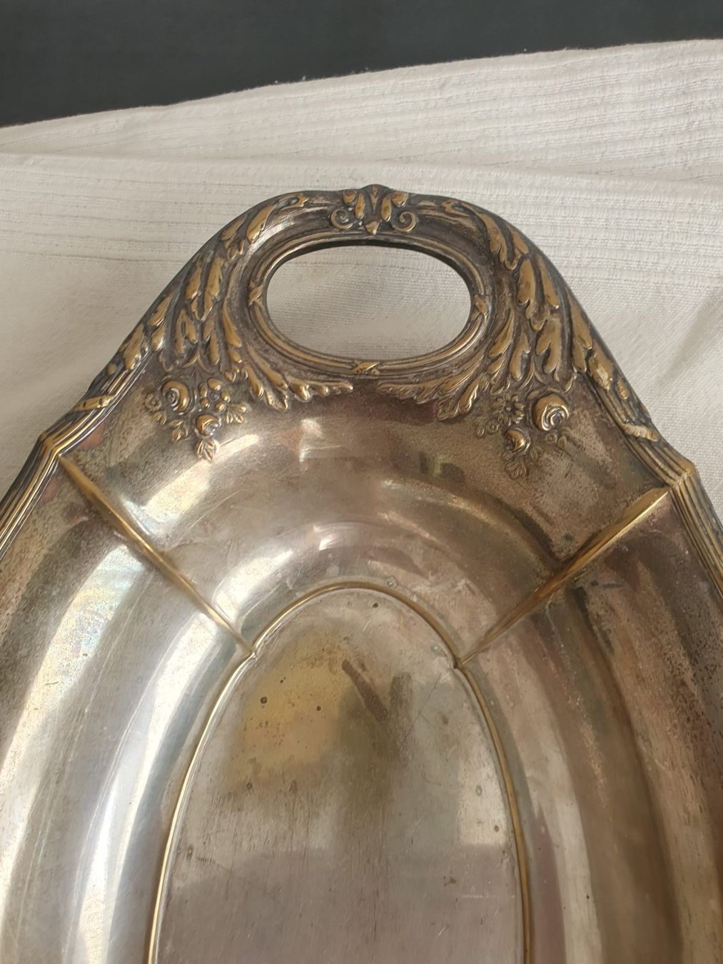 Plateaux: alte versilberte Servierschale + zwei versilberte Kelche – D'occasion à Basel par FirstClass4000 4