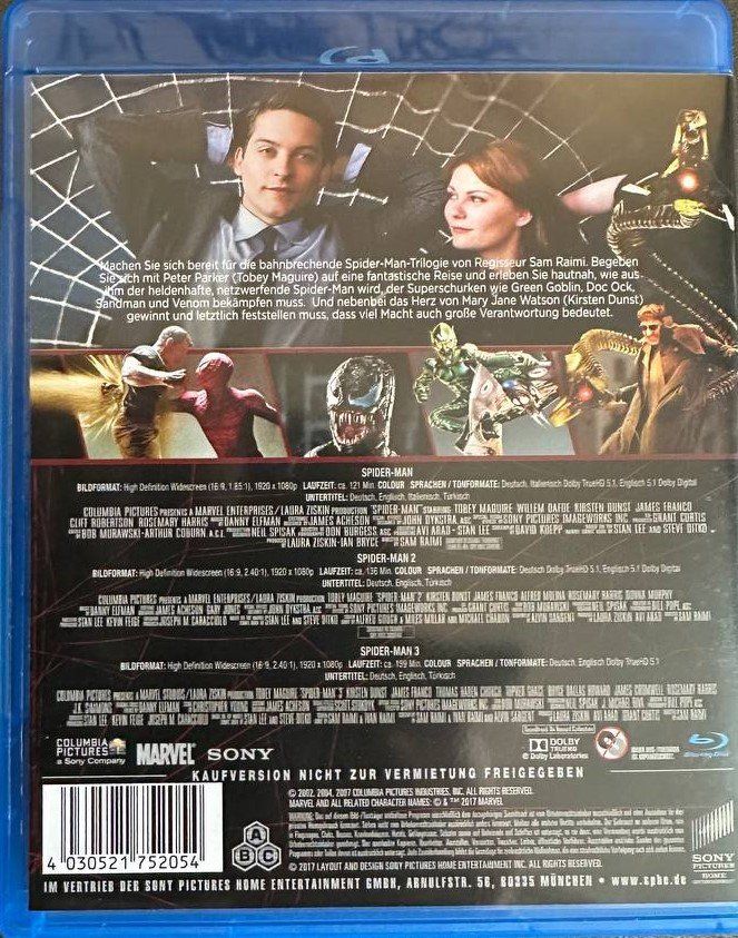 Tutti i DVDs: 8 Spider-Man Blu-ray Filme – Usato da Beringen venduto da Mantafisch1 1