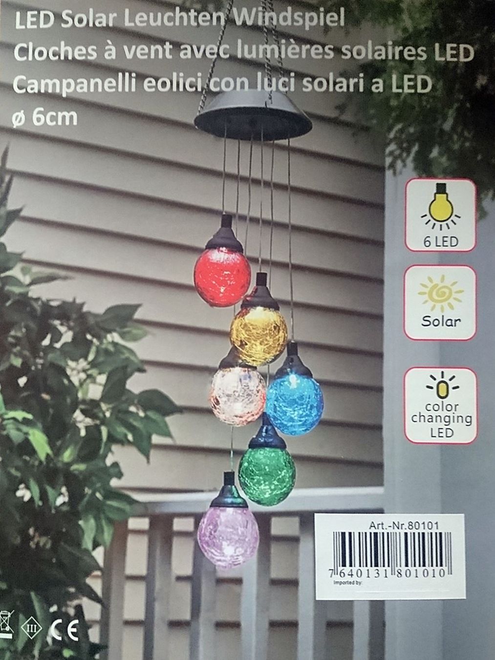 Altro in Decorazioni & Accessori: Windspiel mit Solar Kugel farbwechselnd – Nuovo e nell'imballaggio originale da Wettingen venduto da Swala 2