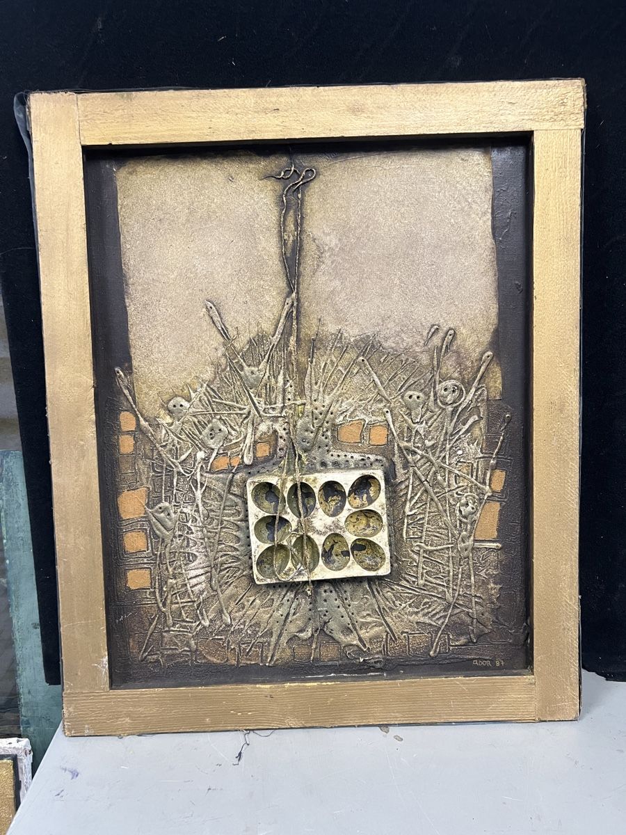 Dipinti: Tableau TECHNIQUE MIXTE SIGNÉ GLOOR 87 - Art singulier – Usato da Genève venduto da Leboucheoreilles