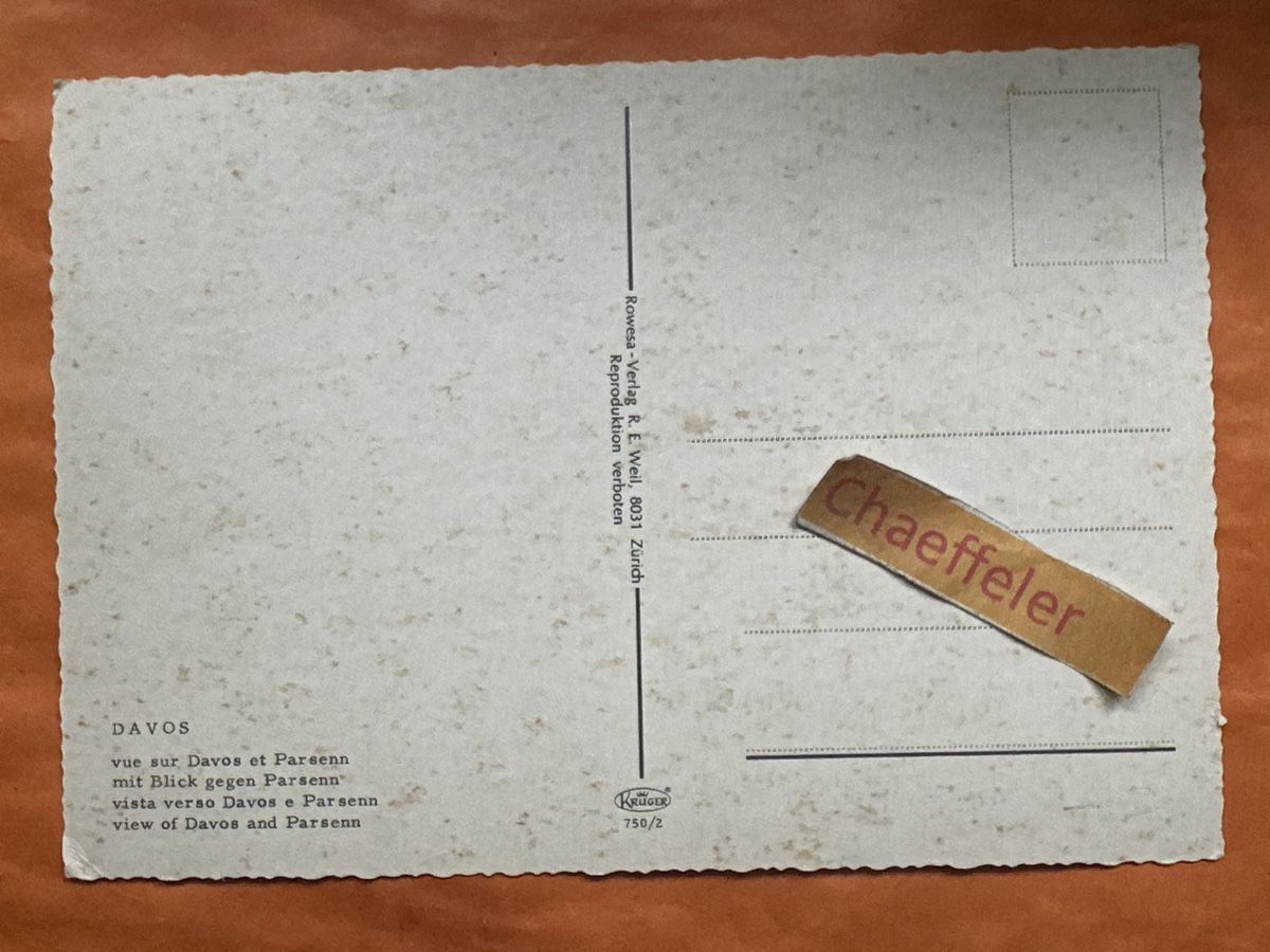 Cartoline postali: Davos & Parsenn Ansichtskarte, Winterstimmung – Usato da Zürich venduto da Chaeffeler 2
