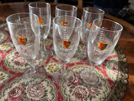 6 Stk. FC Basel Meister Pokal Gläser, Top Zustand!