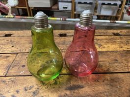 Bottiglie decorative a forma di lampadina, set di 2