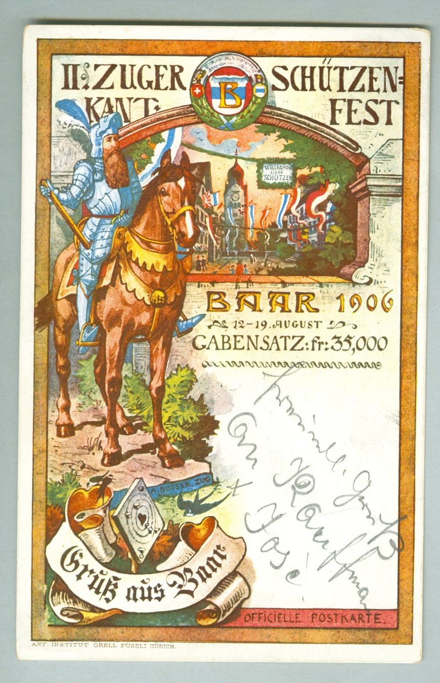 Cartoline postali: 1906 Schweiz AK Kt ZG – Usato da Zürich venduto da yago-rot