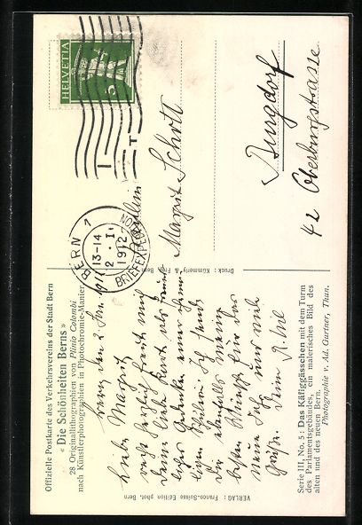 Cartoline postali: AK Bern, Das Käfiggässchen, 1912 – Usato da Berlin venduto da bartko-reher 1