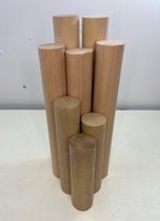 8 Stk. Rundstäbe div. Holzarten, Durchmesser 50mm
