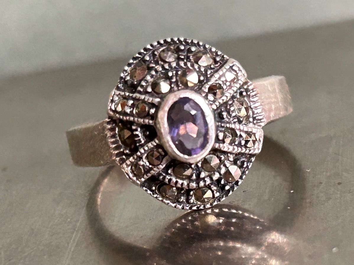 Anelli: Silberring Amethyst/Pyrit (55) – Usato da Dittingen venduto da Bellevista 3