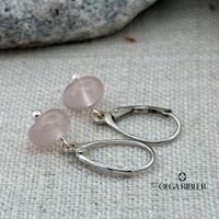 Silberohrring mit Rosenquarz