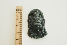 Schnitzerei Anhänger grüne Jade Zhong Kui China Amulett