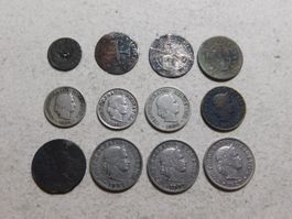 Uraltes CH-Kleingeld 1732,1743,1800,1850,1884,1887,1900,1918