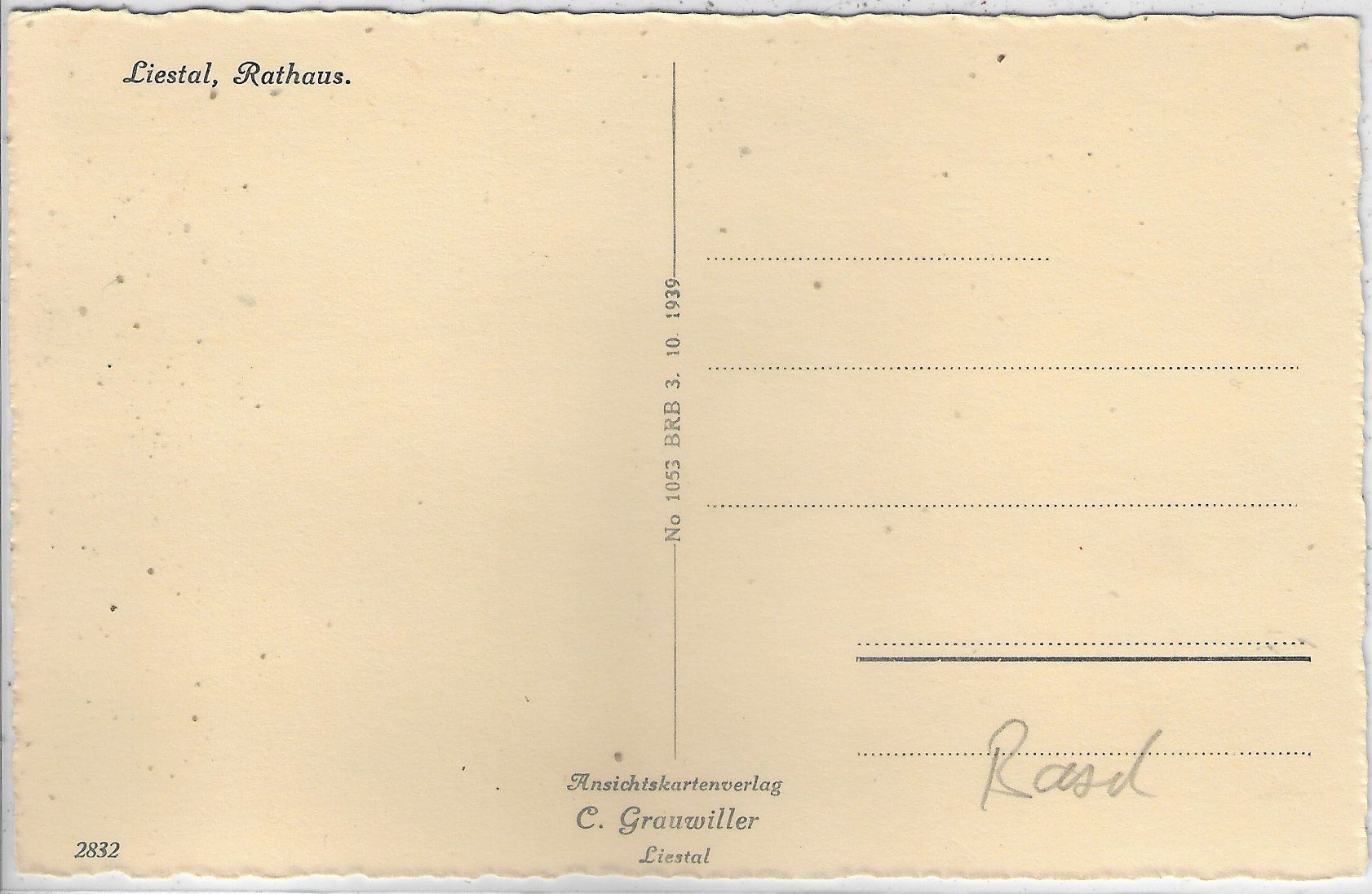 Cartoline postali: Liestal - Rathaus – Usato da Ettingen venduto da Kartenplanet 1