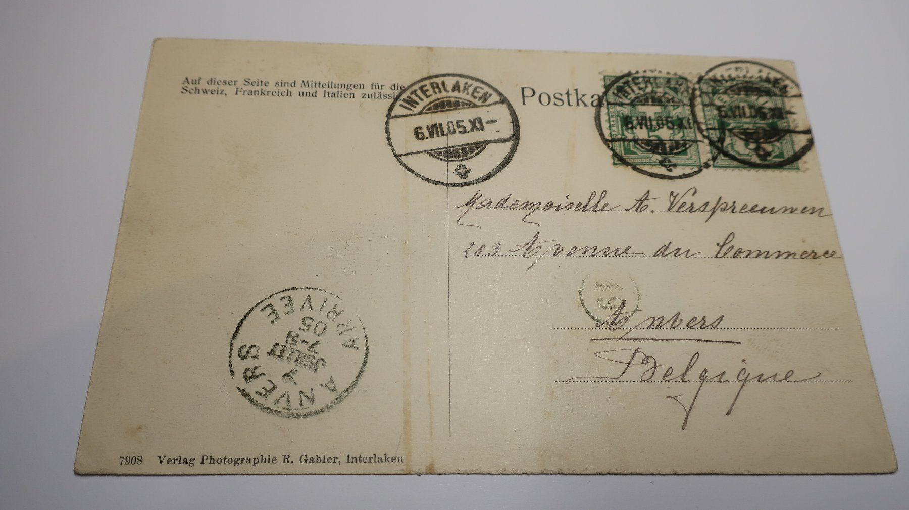 Cartes postales: Interlaken Heimwehfluh Eiger Mönch u. Jungfrau 1905 – D'occasion à Cormoret par Pascalll2001 2