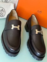 HERMÈS GREGOIRE Braun Grain Leder On Slip On Loafer 43.5 NEU
