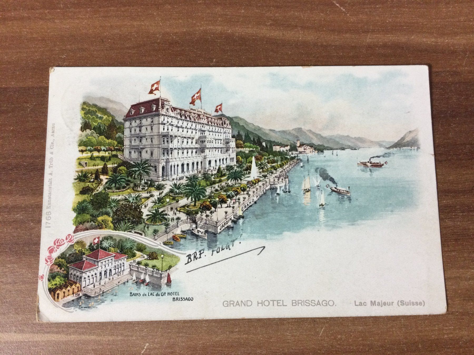 Cartoline postali: Antike Ansichtskarte vom Grand Hotel Brissago – Usato da Wangen SZ venduto da kuriosum12