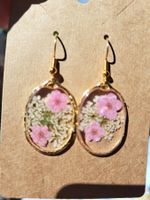 Blumen Ohrringe Vintage stil in Resin Goldfarben Neu