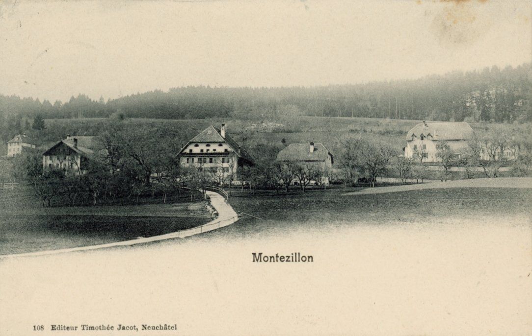 Ansichtskarten: Montezillon   NE      en 1908 – Gebraucht aus Brig von Valcards54