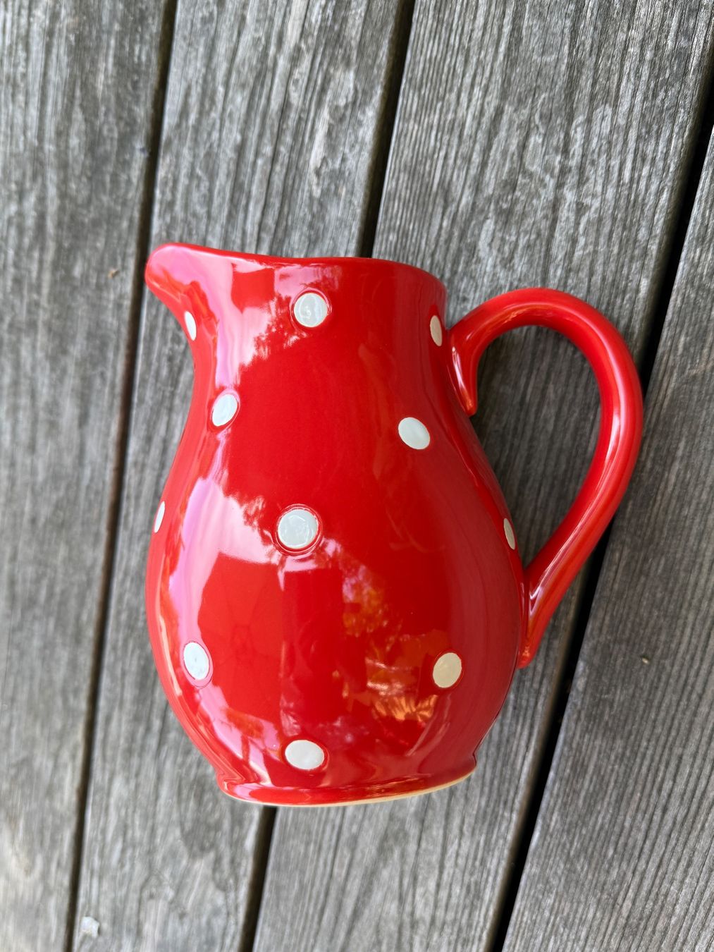 Caraffe: Krug rot mit Tupfen weiss – Usato da Wittwil venduto da Schnaeppli64 2