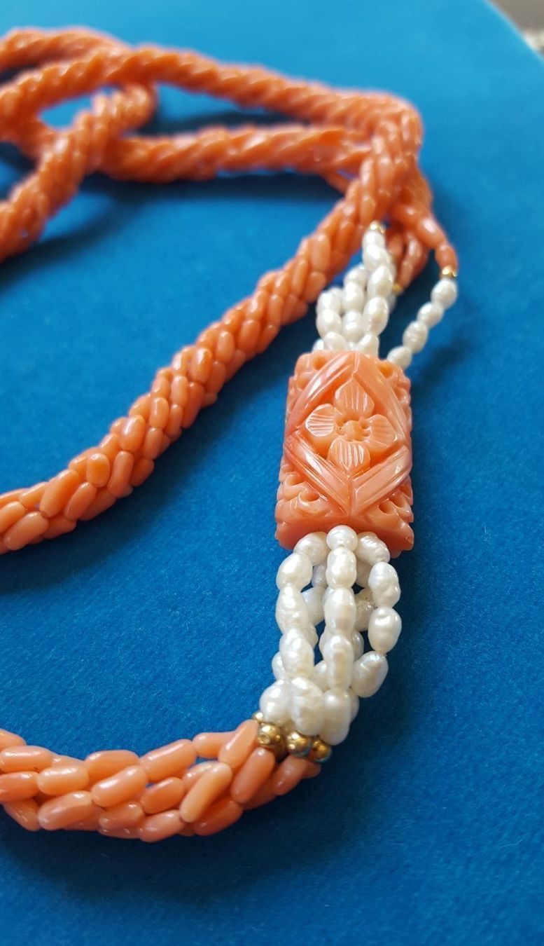 Catenine: Coralle Kette mit 585 Gold kugeln/Perlen – Usato da Wald ZH venduto da Aniade 6