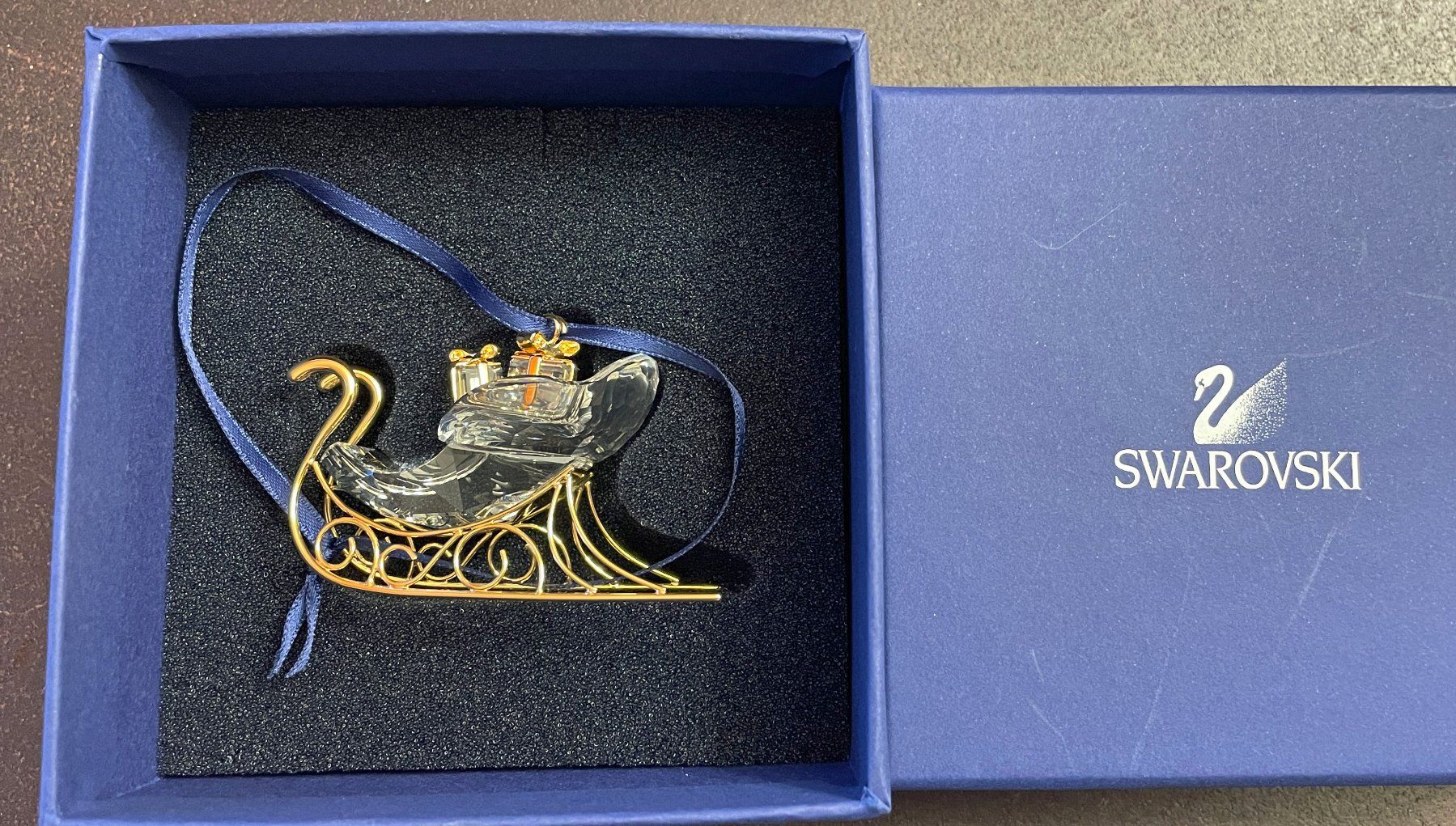 Swarovski Tutte le decorazioni: Swarovski Schlitten Gold – Nuovo e nell'imballaggio originale da Chur venduto da elifornico 1
