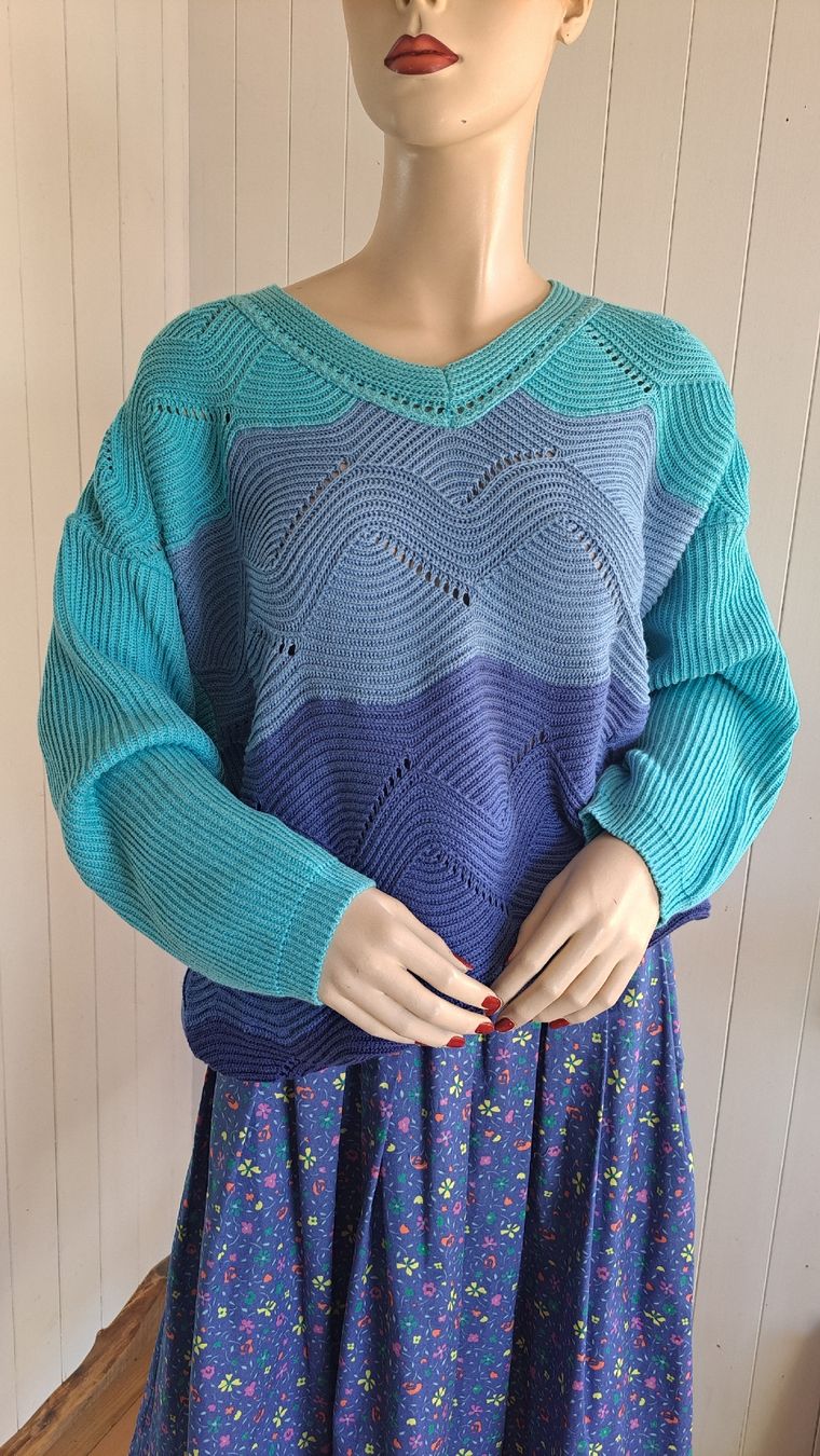 Maglioni & Felpe: GHIRODELLI 80s VtG Strickpullover Ajour Pullover L 42 44 – Usato da Mollis venduto da Fauchi99