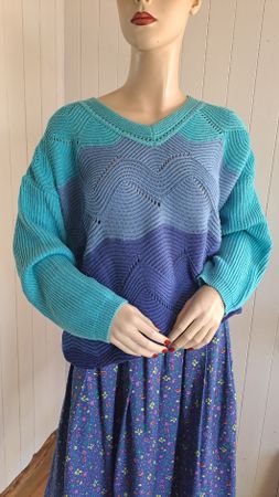 GHIRODELLI 80s VtG Strickpullover Ajour Pullover L 42 44