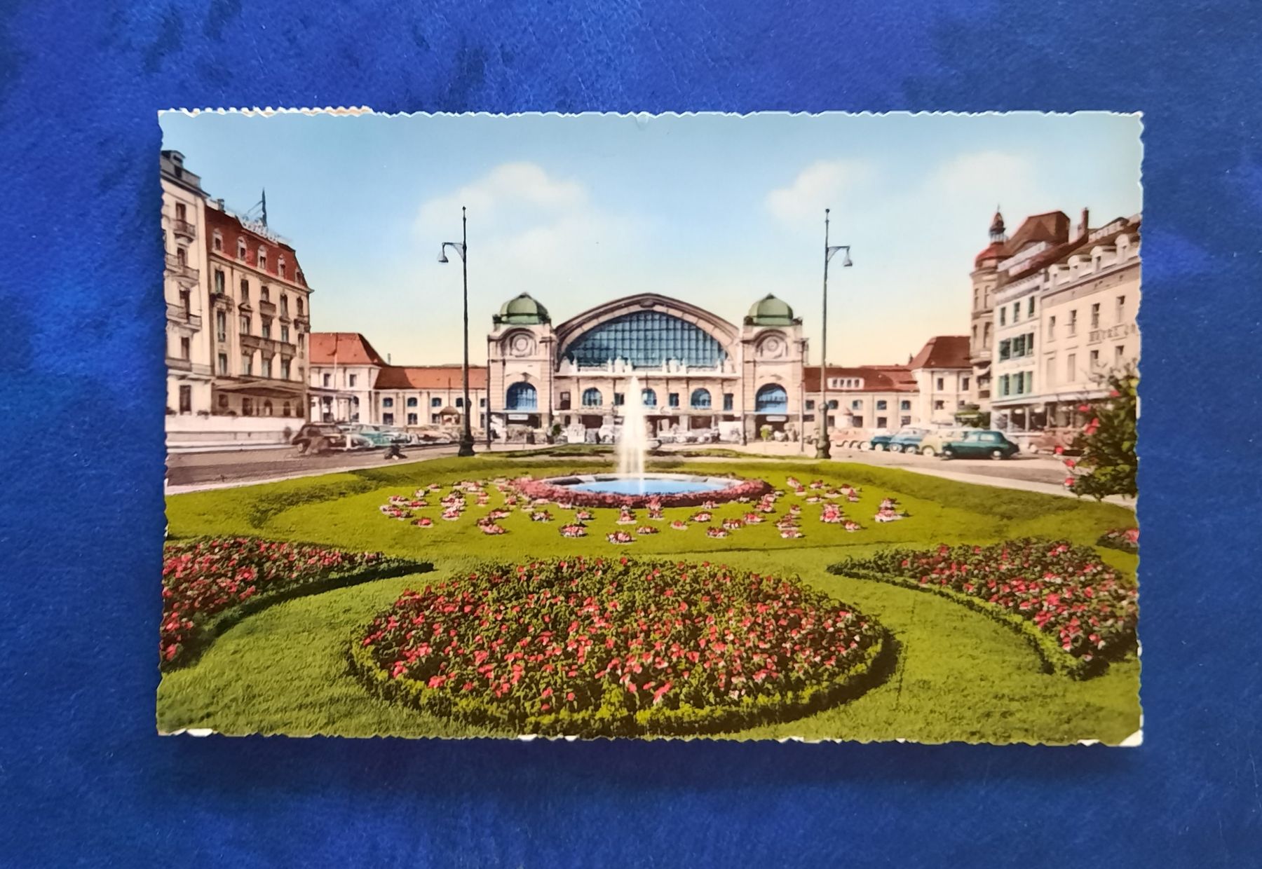 Ansichtskarten: Ansichtskarte Basel Bahnhof SBB, gest.1955 – Gebraucht aus Marly von neu-adlerauge65