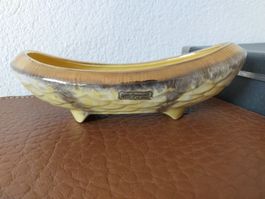 Schale Keramik handgemalt gelb braun gold gebraucht