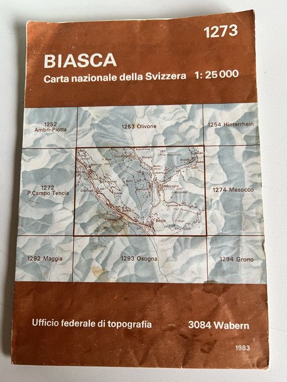 Topografische Landkarte Von Biasca 1273
