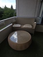 Rattan Balcony Furniture Set - 2 Seater Sofa + Table 